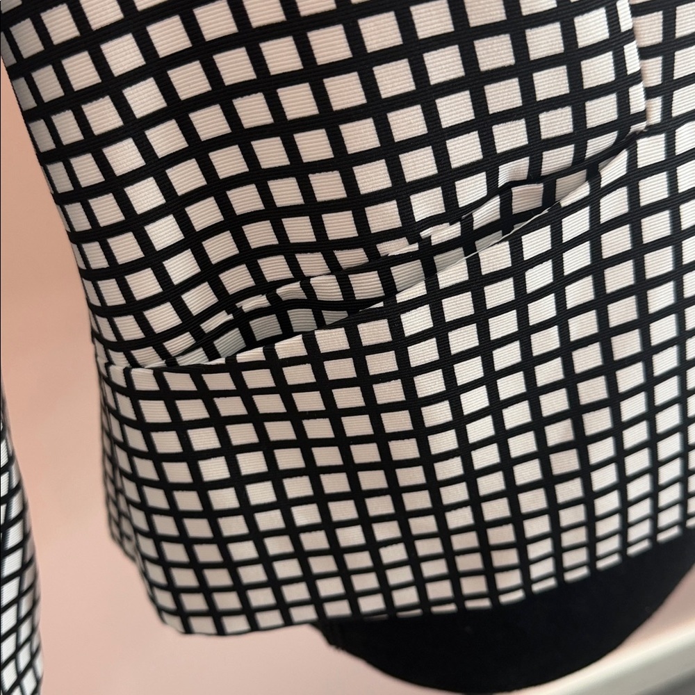 Karl Lagerfeld Black and White Grid Blazer - Picture 2 of 5